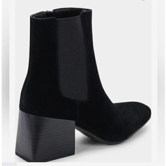 Blondo Waterproof Scarlette Black Suede Heeled Ankle Boots 9.5 - Picture 6 of 10